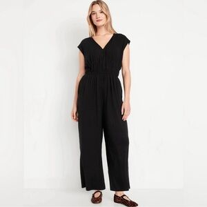 NWT! Old Navy Black Waist-Defined Wide-Leg Jumpsuit - Multiple Sizes